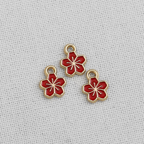 P-SS-1463 // Mini cherry blossoms pendant, Jewelry Supplies, Jewelry Making, Gold Plated, 2PS
