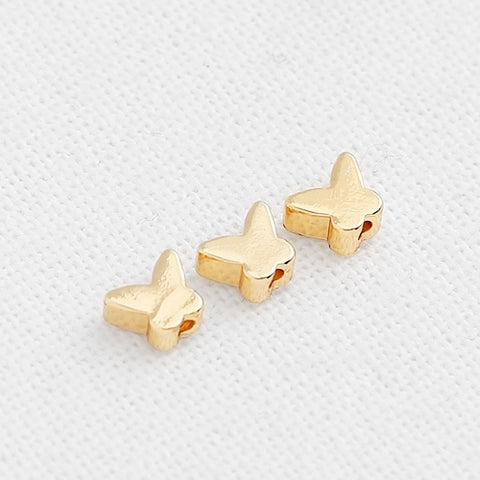 SG.334 // Surgical Steel Gold Plating Simple Butterfly Bead 2pc / P-DF-0201