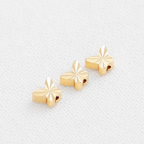 SG.335 // Surgical Steel Gold Plating Wave Butterfly Bead 2pc / P-DF-0217