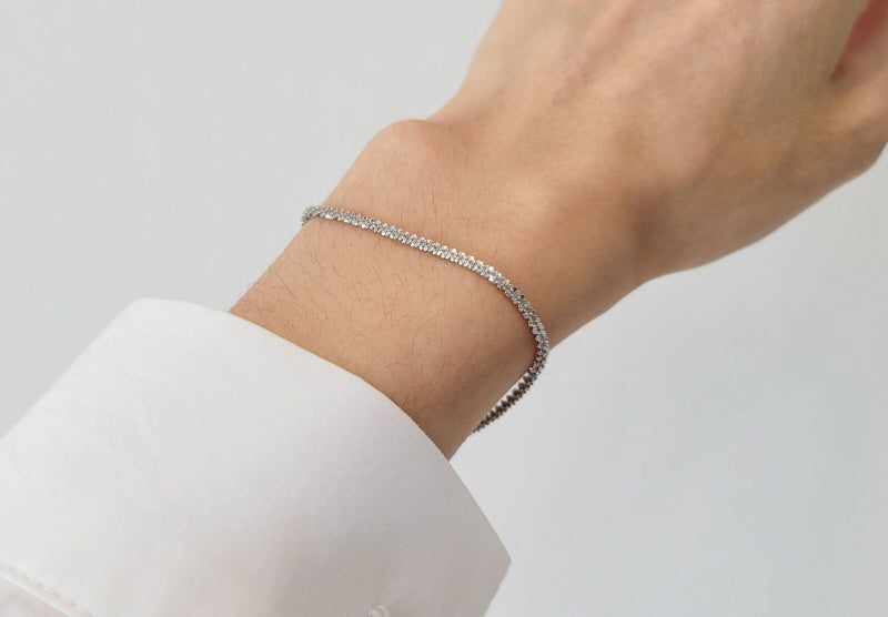 925 Sterling silver ] Italian Chain Silver Bracelet