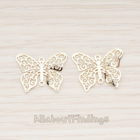 CN.052 // Filigree Butterfly Connector, 6 Pc