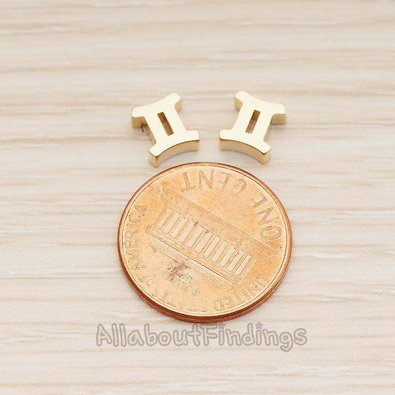 PD.1895 // Zodiac Sign Pisces Bead Pendant, 2 Pc