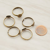 Antique Brass Pad Adjustable Ring Base, 6 Pc (BA.002-01)