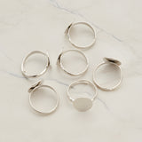 Rhodium Plated Flat Pad Adjustable Ring Base, 4 Pc (BA.002-02)