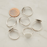 Rhodium Plated Flat Pad Adjustable Ring Base, 4 Pc (BA.002-02)