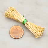Gold Plated Brass Eye Pins, Approx 24 Gauge, 100 Pc (BA.101)