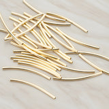 Curved Tube Metal Beads, 10 Pc (BA.170)