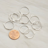 Rhodium Plated Adjustable Loop Ring Base, 4 Pc (BA.213)