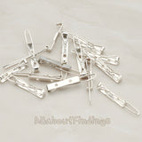 Silver Tone Alligator Hair Clip Base, 12 Pc (BA.258)