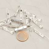Silver Tone Alligator Hair Clip Base, 12 Pc (BA.258)
