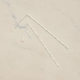 Chain Linked Textured Tube Bar Pendant Ear Findings, 2 Pc (BA.268)