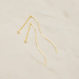 Curvy Wave Tube Bar Chain Ear Findings, 2 Pc (BA.269)