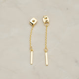 Butterfly Earnut with Chained Mini Bar Earring Component, 2 Pc (BA.274)