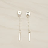 Butterfly Earnut with Chained Mini Bar Earring Component, 2 Pc (BA.274)
