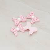 Polka Dot Bow Flat Back Cabochon, 10 Pc (CB.012)
