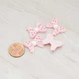 Polka Dot Bow Flat Back Cabochon, 10 Pc (CB.012)