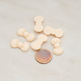 Rounded Ribbon Bow Flat Back Cabochon, 10 Pc (CB.019)