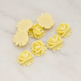 Half Rose Flower Flat Back Cabochon, 6 Pc (CB.124)