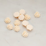 Half Rose Flower Flat Back Cabochon, 6 Pc (CB.125)