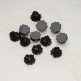 Half Rose Flower Flat Back Cabochon, 6 Pc (CB.125)