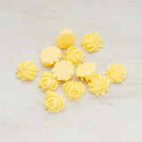 Half Rose Flower Flat Back Cabochon, 6 Pc (CB.125)