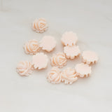 Half Rose Flower Flat Back Cabochon, 6 Pc (CB.125)