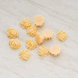 Half Rose Flower Flat Back Cabochon, 6 Pc (CB.125)