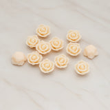 Pointed Petal Rose Flower Flat Back Cabochon, 6 Pc (CB.132)