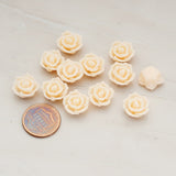 Pointed Petal Rose Flower Flat Back Cabochon, 6 Pc (CB.132)