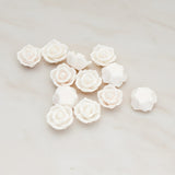 Pointed Petal Rose Flower Flat Back Cabochon, 6 Pc (CB.132)