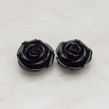 Chunky Rose Flower Flat Back Cabochon, 2 Pc (CB.152)