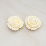 Chunky Rose Flower Flat Back Cabochon, 2 Pc (CB.152)