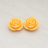 Chunky Rose Flower Flat Back Cabochon, 2 Pc (CB.152)