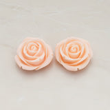 Chunky Rose Flower Flat Back Cabochon, 2 Pc (CB.152)