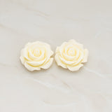 Angelique Rose Flower Flat Back Cabochon, 2 Pc (CB.157-06)