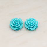 Angelique Rose Flower Flat Back Cabochon, 2 Pc (CB.157-06)