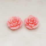 Ruffle Rose Flower Flat Back Cabochon, 2 Pc (CB.157)