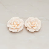 Ruffle Rose Flower Flat Back Cabochon, 2 Pc (CB.157)