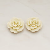 Ruffle Rose Flower Flat Back Cabochon, 2 Pc (CB.157)