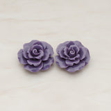 Ruffle Rose Flower Flat Back Cabochon, 2 Pc (CB.157)