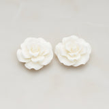 Ruffle Rose Flower Flat Back Cabochon, 2 Pc (CB.157)