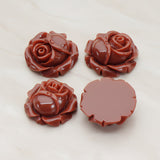 Rose Flower Flat Back Cabochon, 4 Pc (CB.176-02)