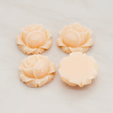Rose Flower Flat Back Cabochon, 4 Pc (CB.176-02)