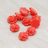 Half Rose Flower Flat Back Cabochon, 4 Pc (CB.176)