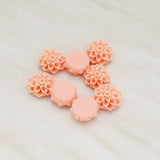 Small Mum Flower Flat Back Cabochon, 6 Pc (CB.177)