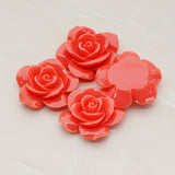 Rose Flower Flat Back Cabochon, 2 Pc (CB.189)