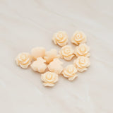 Small Bloom Rose Flower Flat Back Cabochon, 6 Pc (CB.191-01)