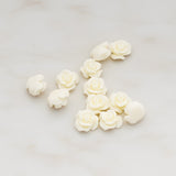 Small Bloom Rose Flower Flat Back Cabochon, 6 Pc (CB.191-01)