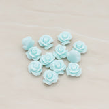 Small Bloom Rose Flower Flat Back Cabochon, 6 Pc (CB.191-01)