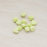 Small Bloom Rose Flower Flat Back Cabochon, 6 Pc (CB.191-01)